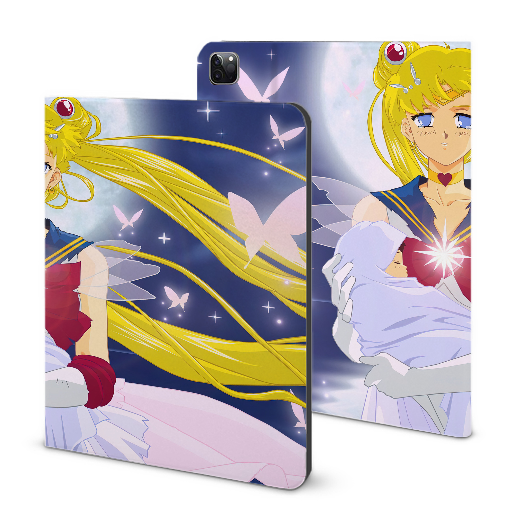 （画像用） 美少女戦士セーラームーン Sailor Moon IPad ケース ブック型 PUレザー TPU 耐衝撃 軽量 薄型 ペン収納なし 全面保護 IPad 各モデル対応